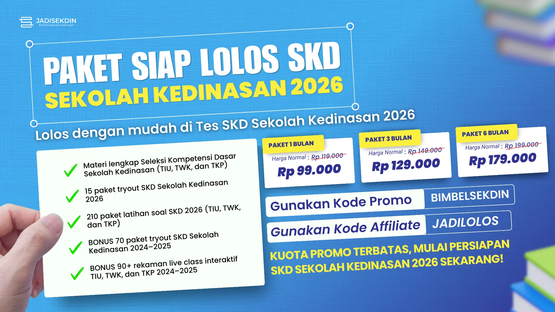 PROMO WEB ARTIKEL (20 MEI 2026) - KODE PROMO BIMBELSEKDIN