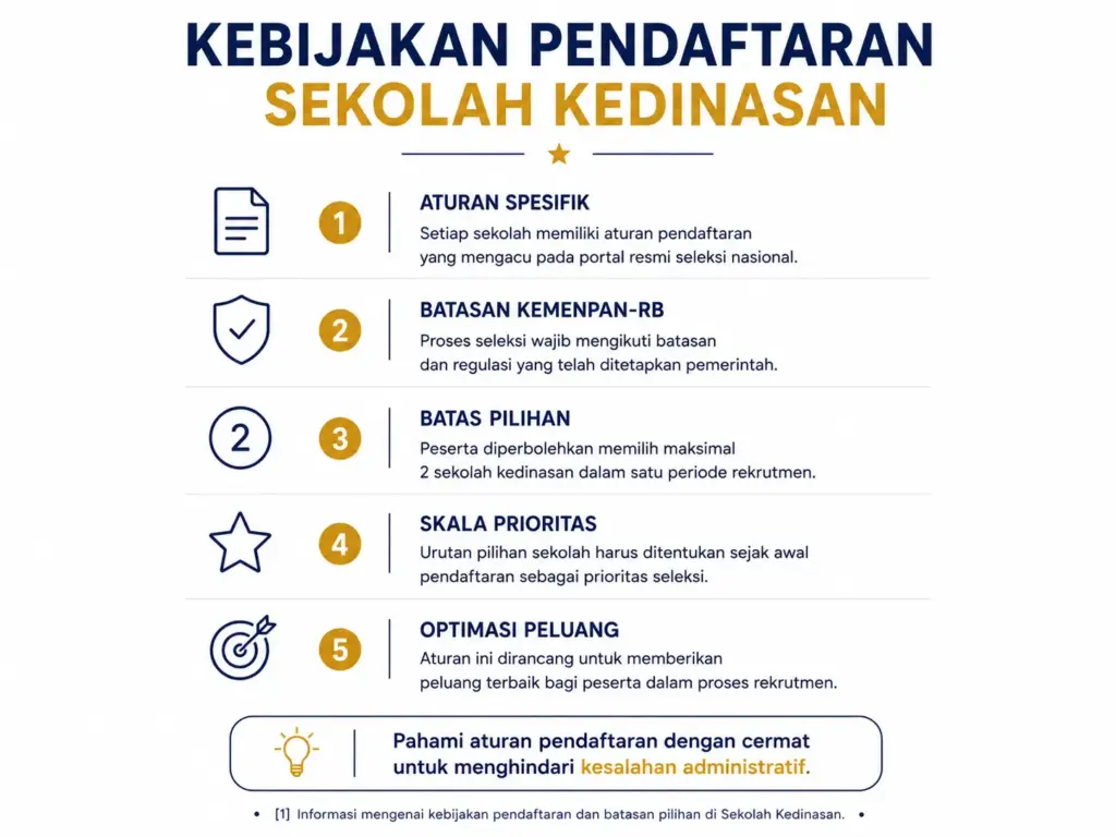 1. Kebijakan Pendaftaran di Sekolah Kedinasan