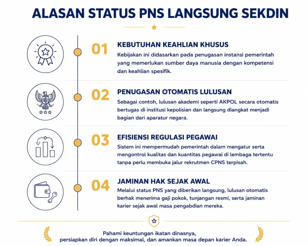 3. Mengapa Sekolah Kedinasan Tertentu Memberikan Status PNS Langsung?