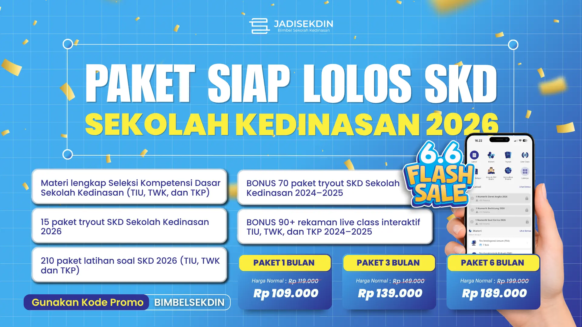 PROMO WEB ARTIKEL (06 Juni 2026) - KODE PROMO BIMBELSEKDIN