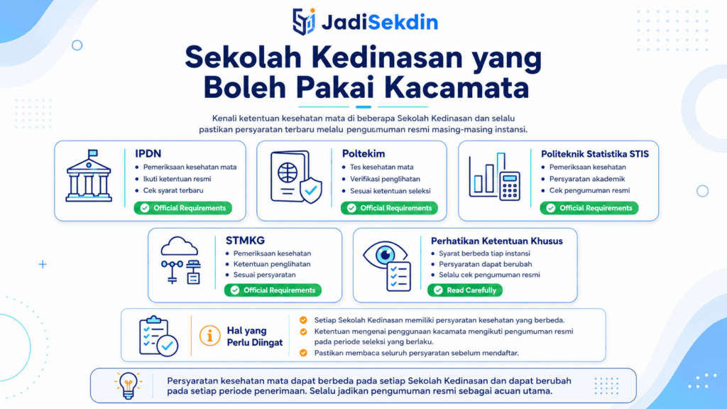 sekolah kedinasan yang boleh pakai kacamata