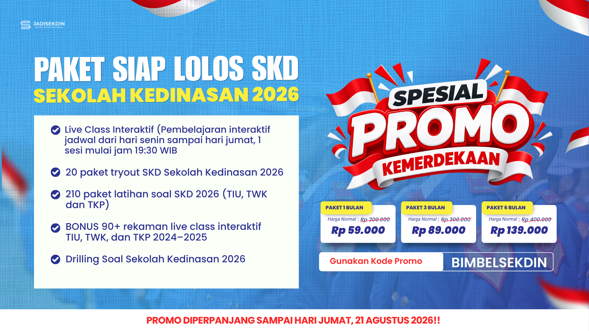 KODE VOUCHER JadiSEKDIN - ARTIKEL - PROMO KEMERDEKAAN