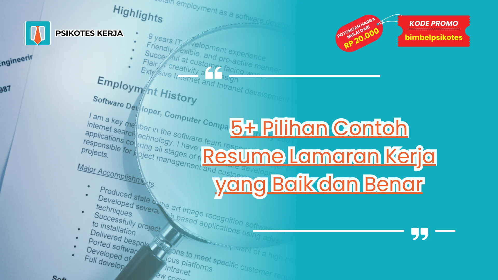 Contoh Resume Lamaran Kerja