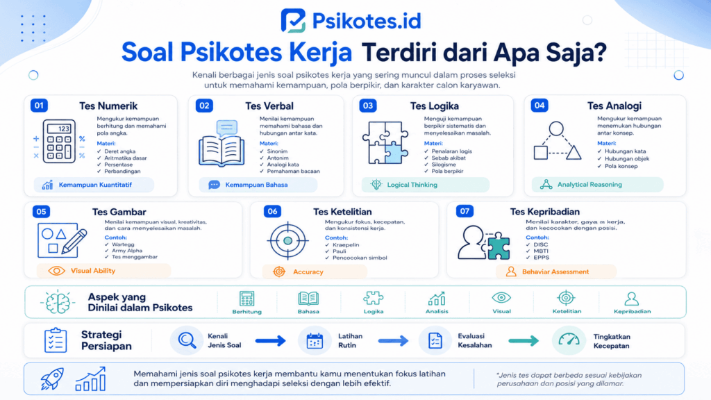 Soal psikotes kerja terdiri dari apa saja