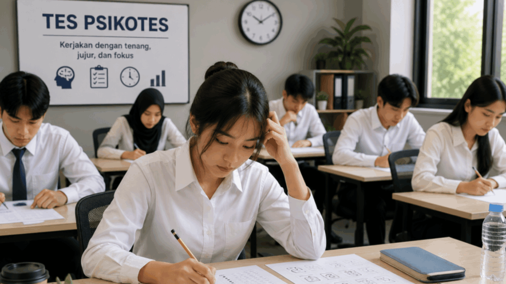 sedang mengerjakan tes psikotes