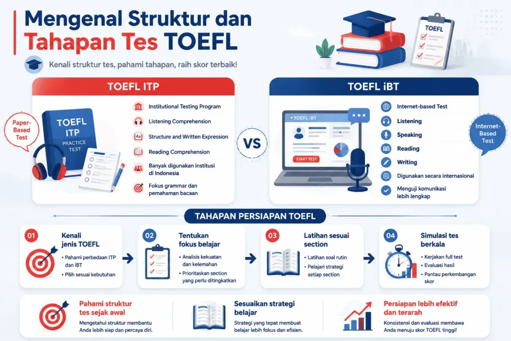 Mengenal Struktur dan Tahapan Tes TOEFL