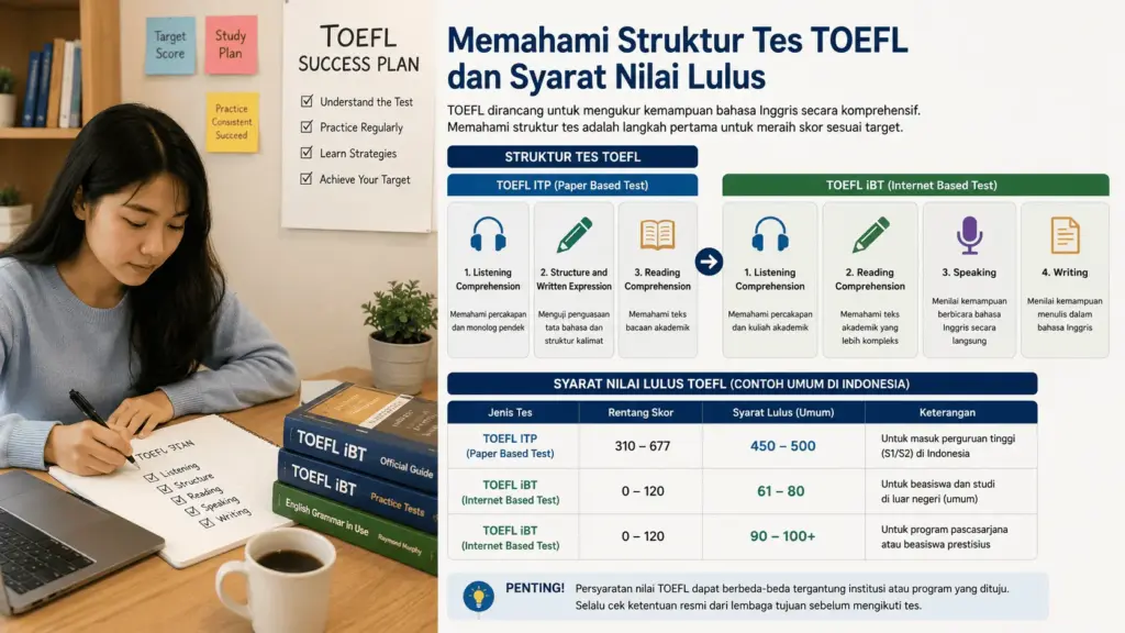Syarat lulus TOEFL nilai berapa
