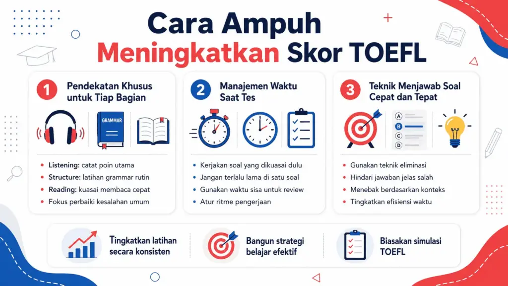 Soal tes TOEFL terdiri dari apa saja