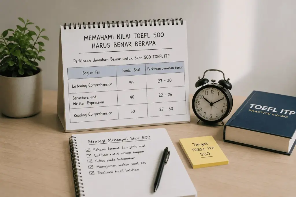 Nilai TOEFL 500 harus benar berapa