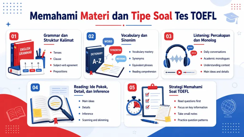 tes toefl meliputi apa saja