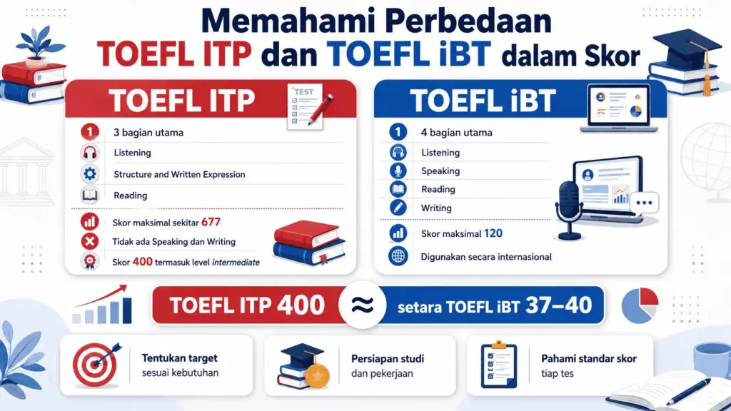 Skor TOEFL 400 harus benar berapa