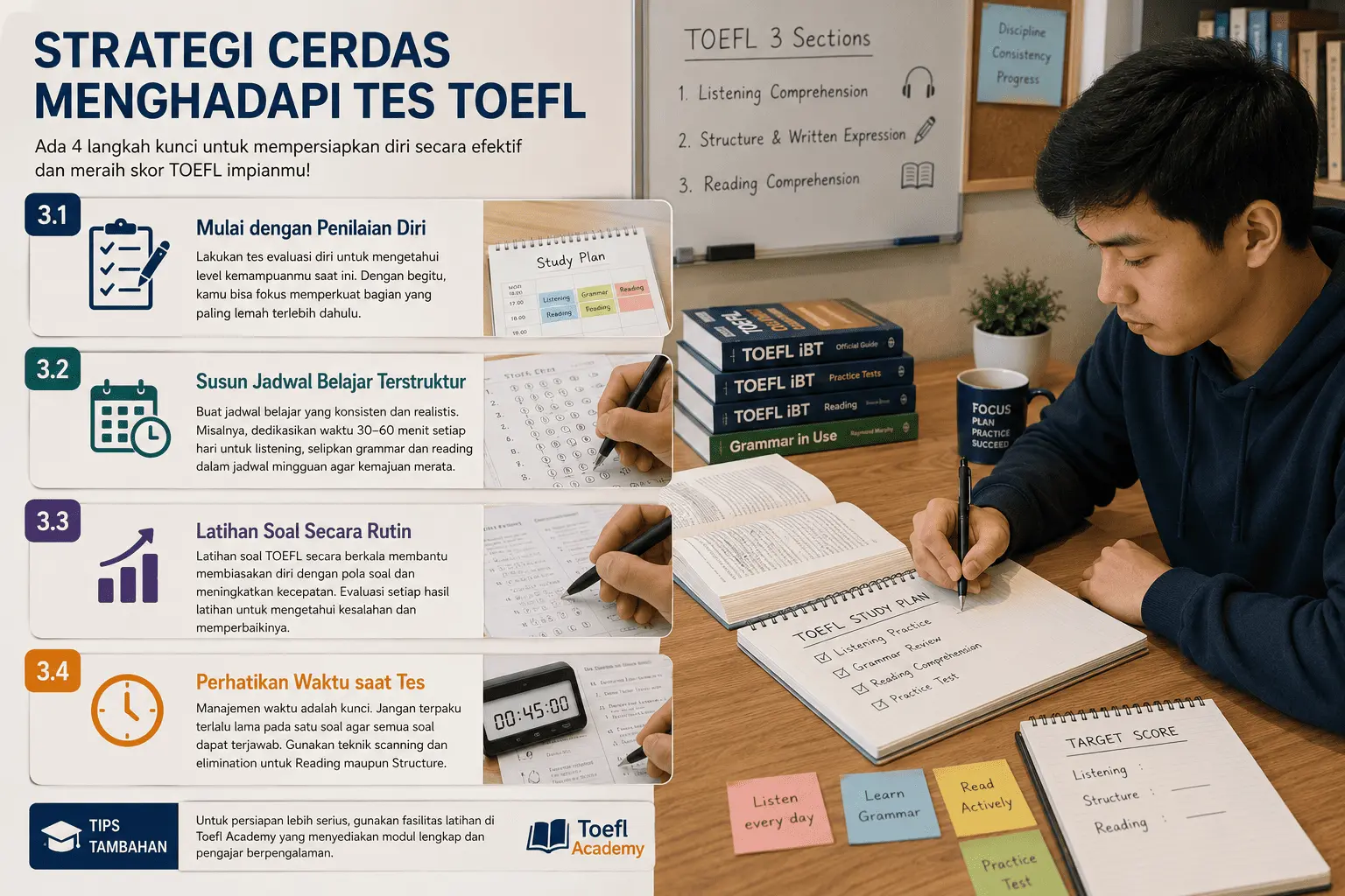 Tes TOEFL ada 3 apa saja