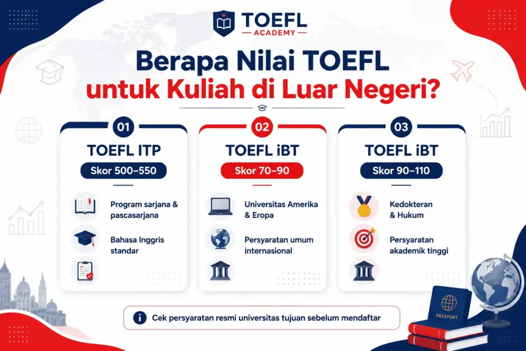 Berapa nilai TOEFL untuk kuliah di luar negeri