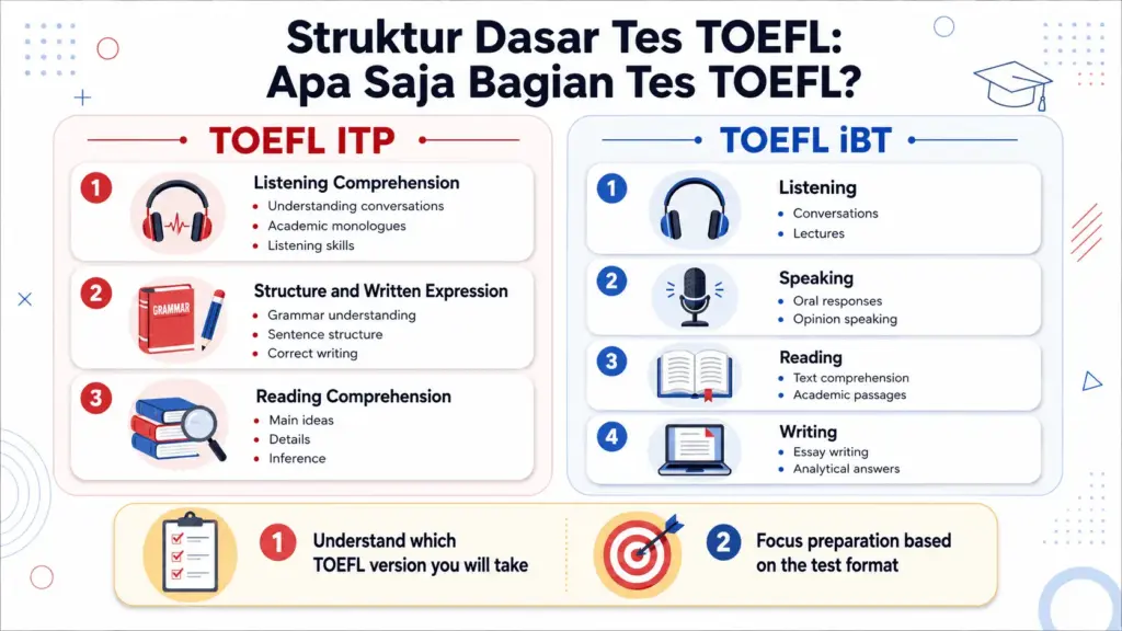 tes toefl terdiri dari apa saja