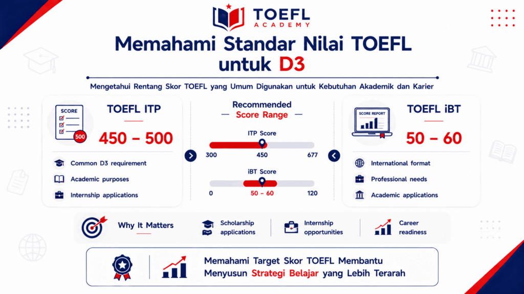 standar nilai toefl untuk d3