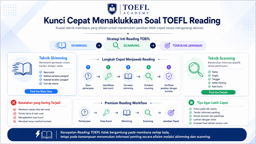 cara cepat menjawab soal TOEFL Reading