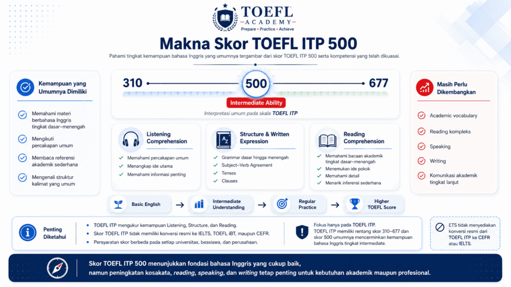 skor toefl 500 setara dengan kemampuan apa