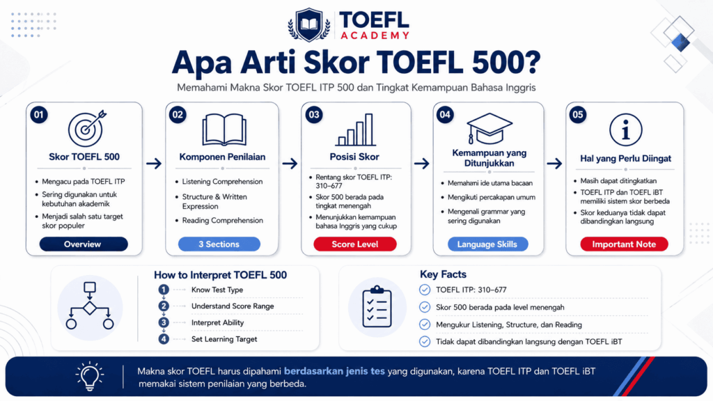 Skor TOEFL 500 Artinya Level Apa