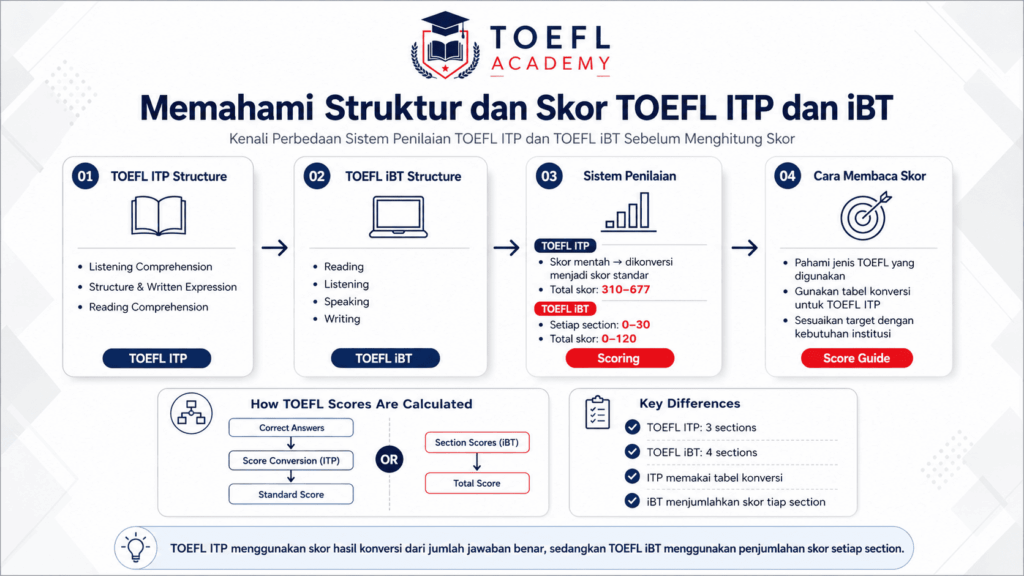 Cara menghitung skor TOEFL dengan tabel konversi