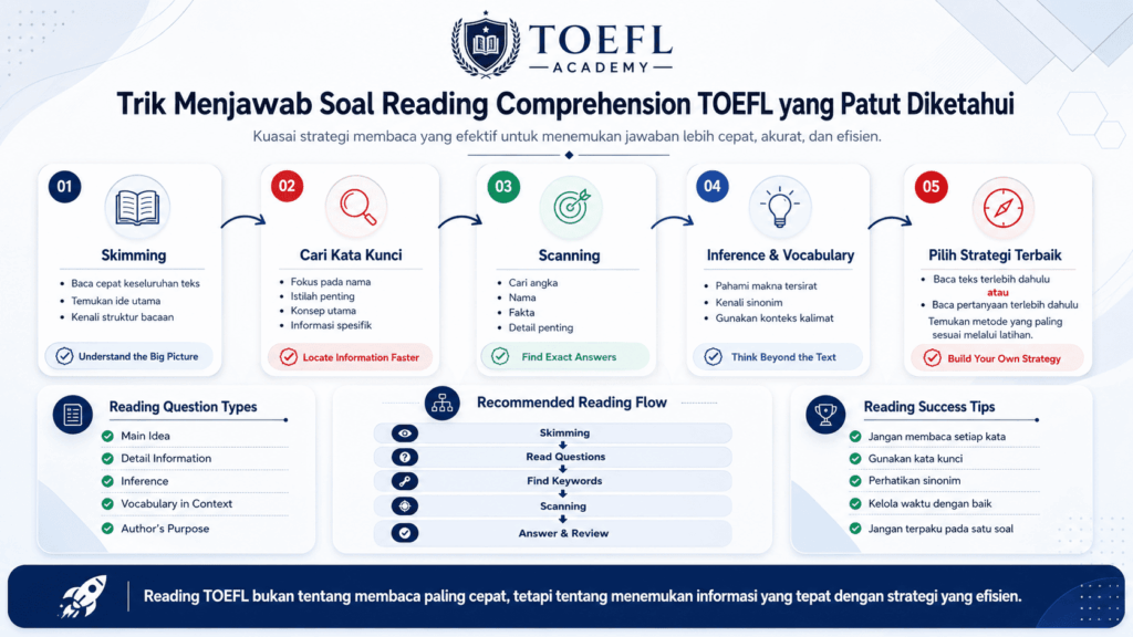 Trik menjawab soal Reading Comprehension TOEFL