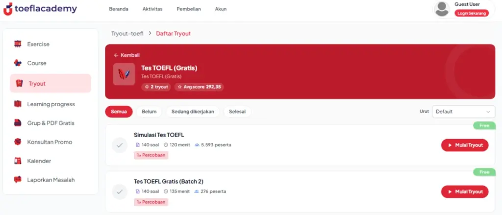 tes toefl gratis toefl academy